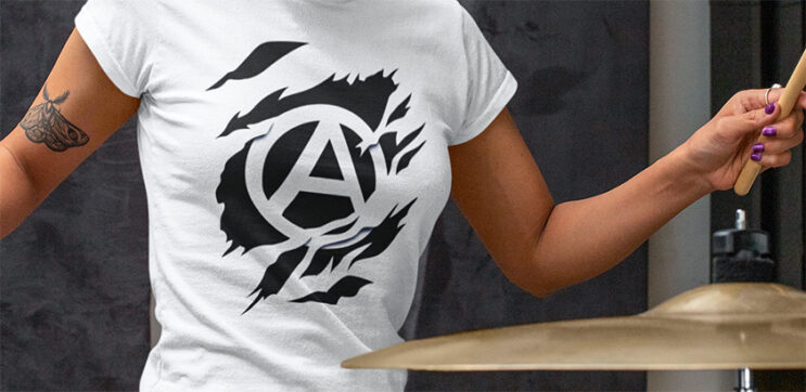 comprar camiseta manga corta bandera negra anarquista A