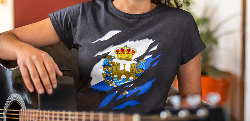 comprar online camiseta manga corta bandera provincia pontevedra galicia