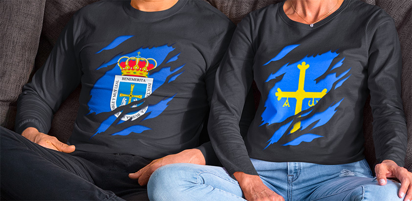 comprar online camiseta manga larga bandera ciudad oviedo asturias 