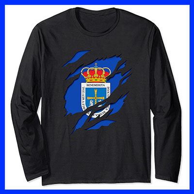 comprar camiseta manga larga bandera ciudad oviedo asturias