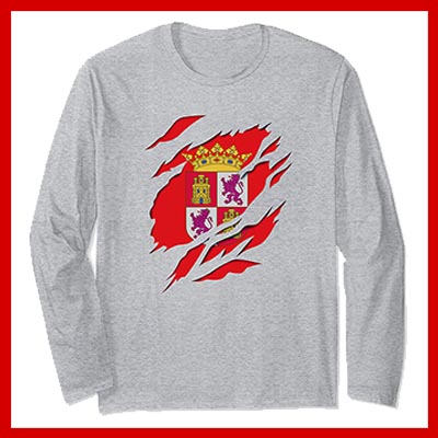 comprar online camiseta manga larga bandera escudo castilla y leon