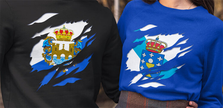 comprar online camiseta manga larga bandera provincia pontevedra galicia