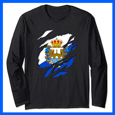 comprar online camiseta manga larga bandera provincia pontevedra galicia