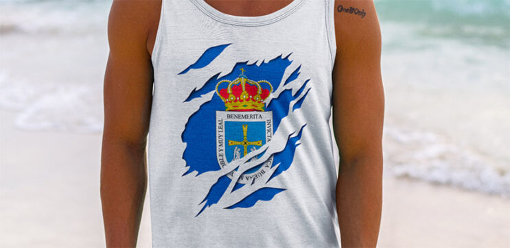 comprar online camiseta sin mangas bandera ciudad oviedo asturias