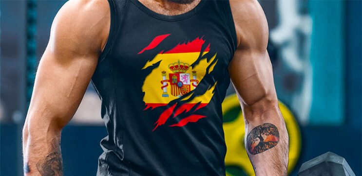 comprar en amazon camiseta sin mangas bandera de españa escudo