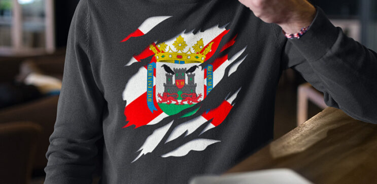 comprar online ciudad de vitoria Escudo Efecto desgarro 3D Pais Vasco euskadi sudadera